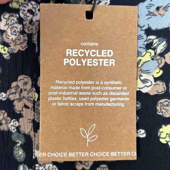 NWT Pieces Floral Button Down Recycled Polyester Maxi Dress - Picture 5 of 5